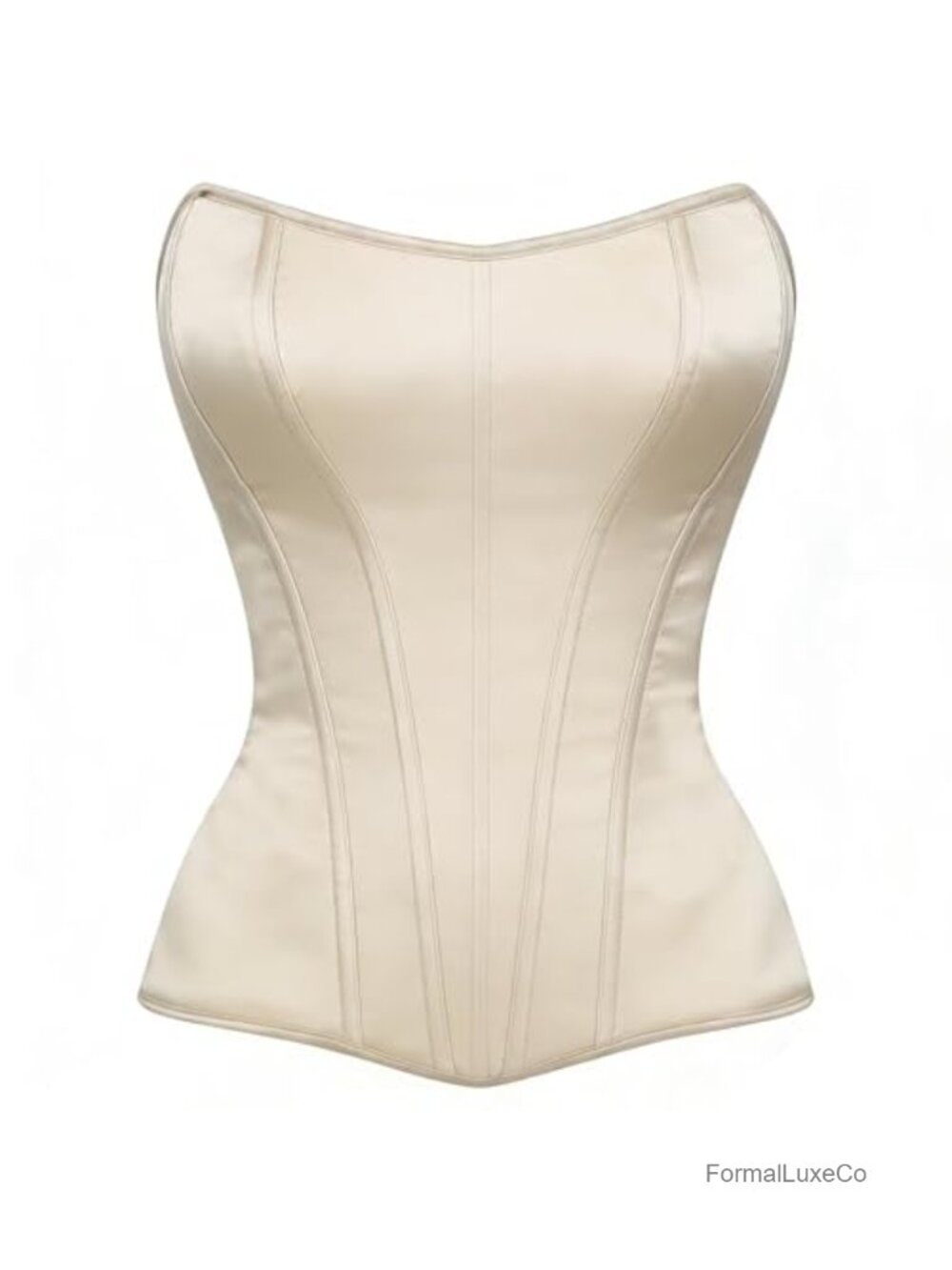 Satin Overbust Corset Top Lace-Up Victorian Bustier Women
